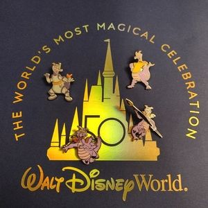 Set of 4 hidden Mickey Figment Pins